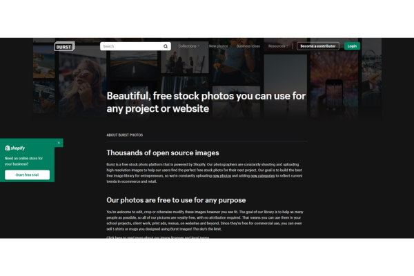 Ứng dụng hình ảnh và video minh họa Burst (Shopify)