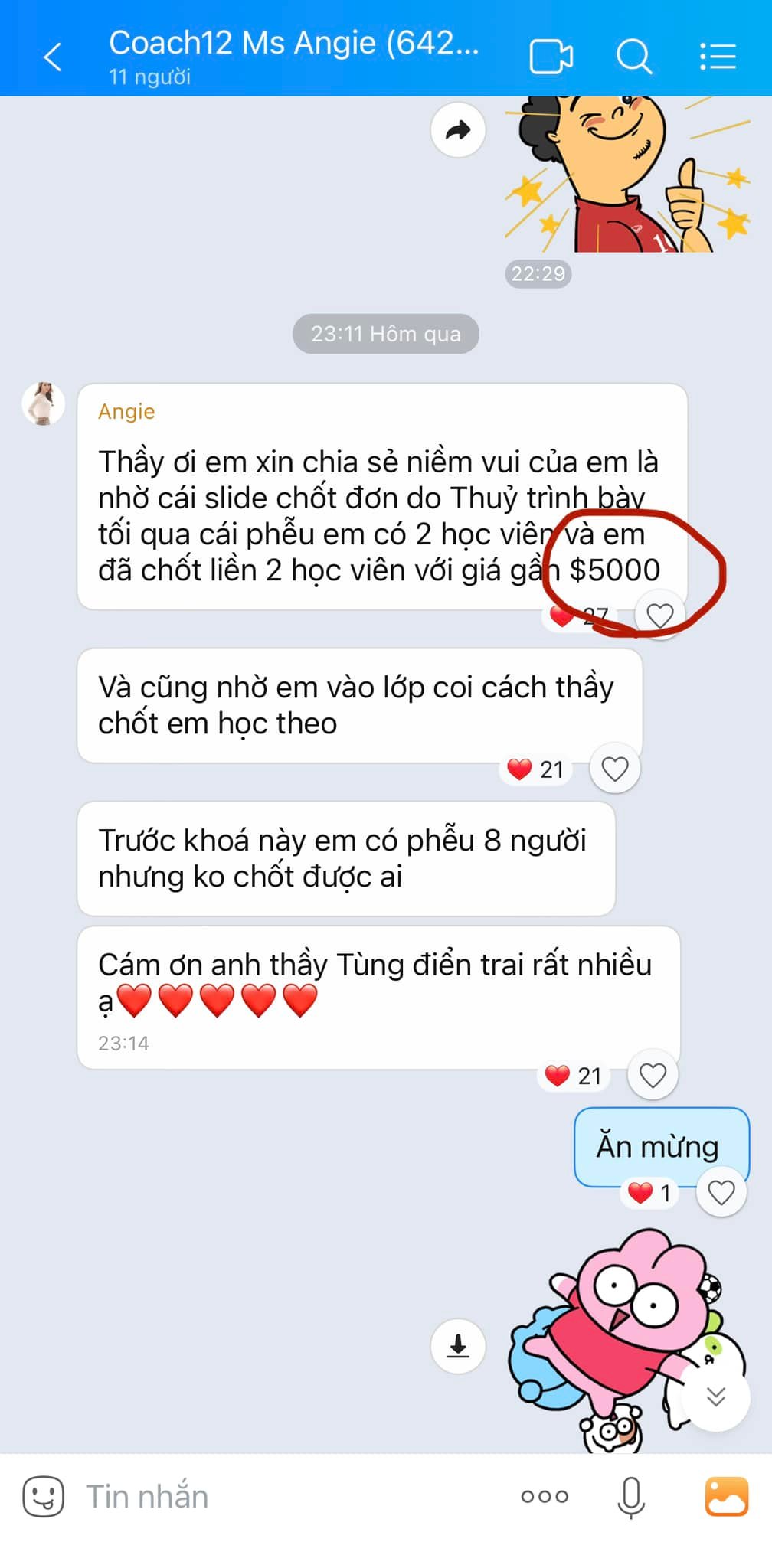 Feedback từ học viên của Nguyễn Anh Tùng