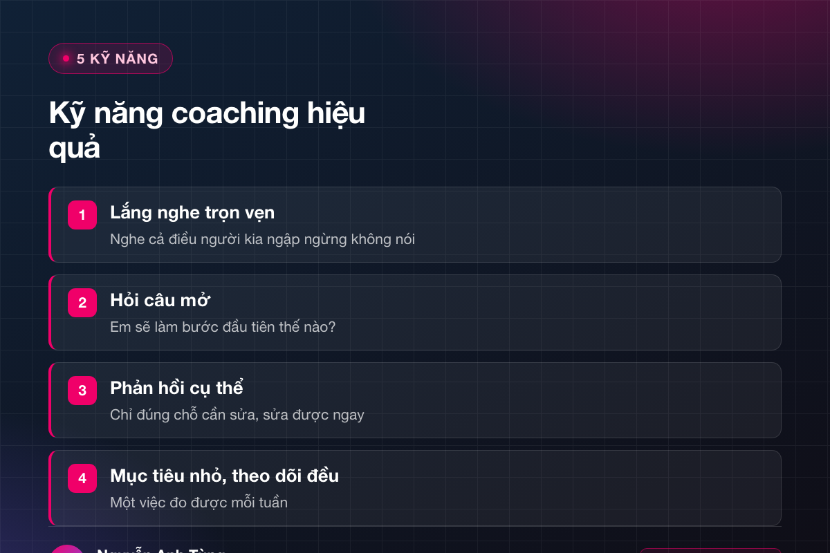 5 kỹ năng coaching hiệu quả