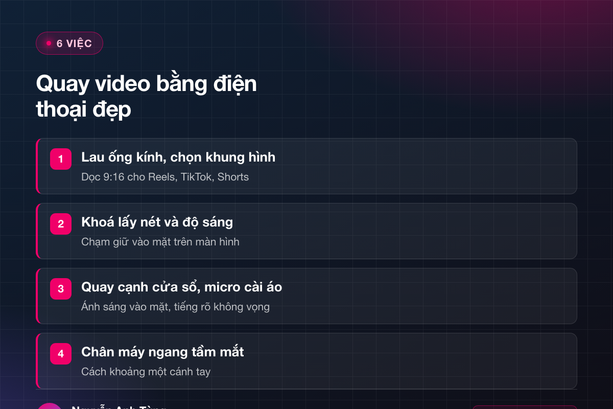 6 việc quay video bằng điện thoại đẹp