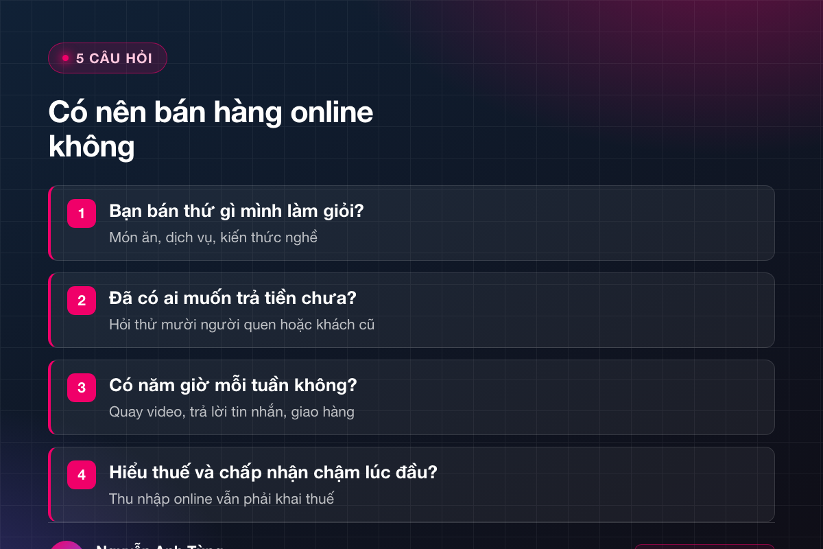 5 câu hỏi trước khi quyết định có nên bán hàng online không