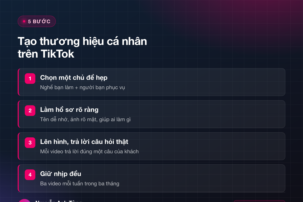 5 bước tạo thương hiệu cá nhân trên TikTok
