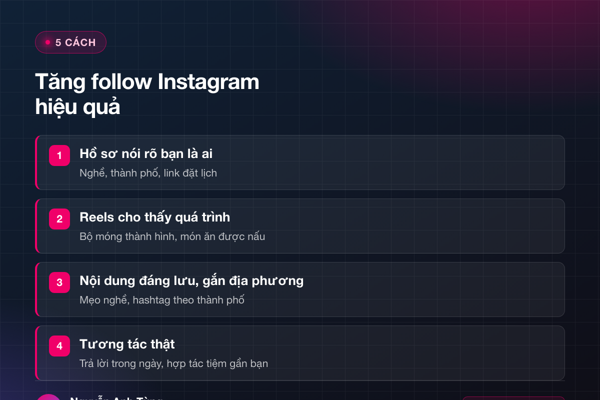 5 cách tăng follow Instagram hiệu quả
