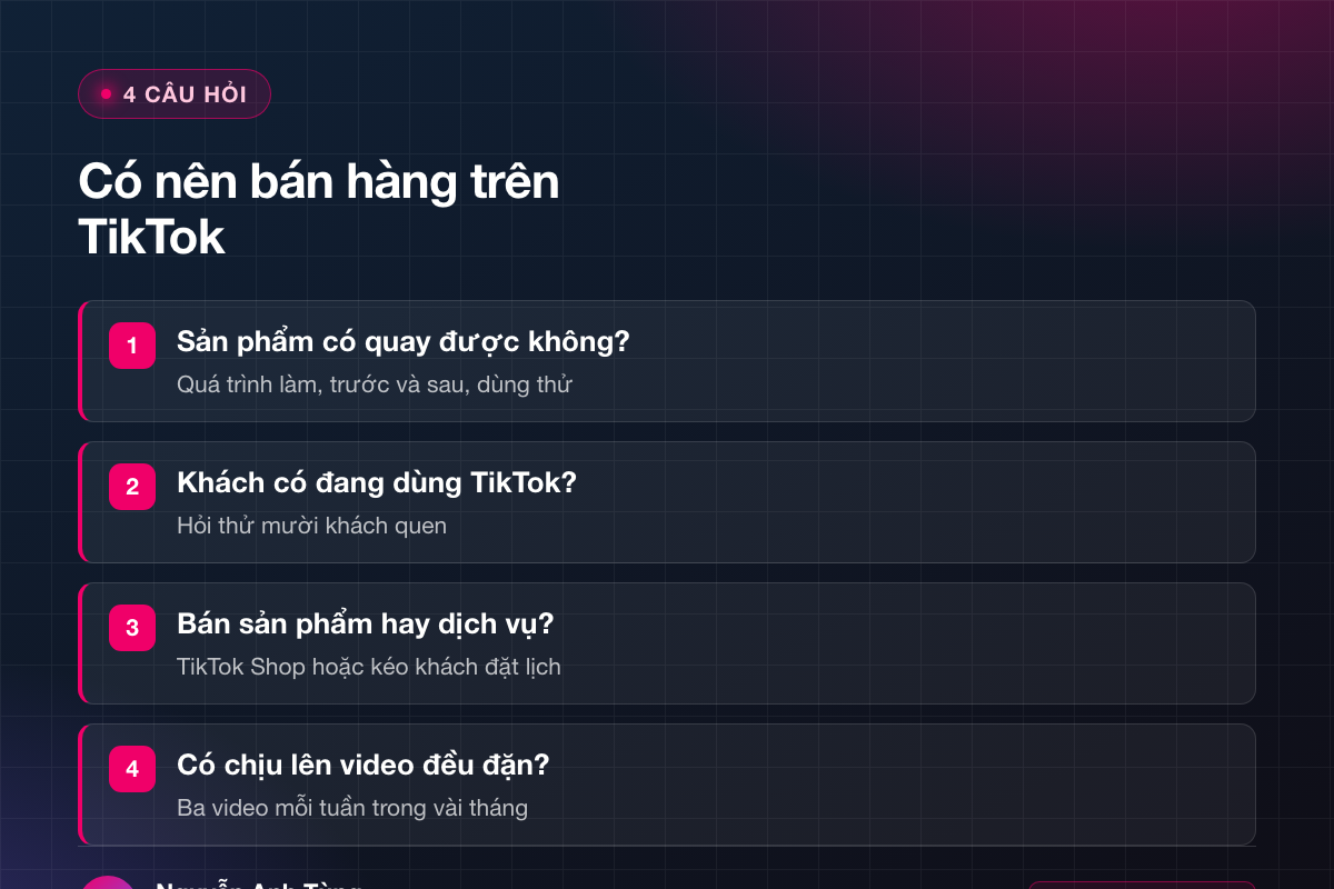 4 câu hỏi trước khi bán hàng trên TikTok