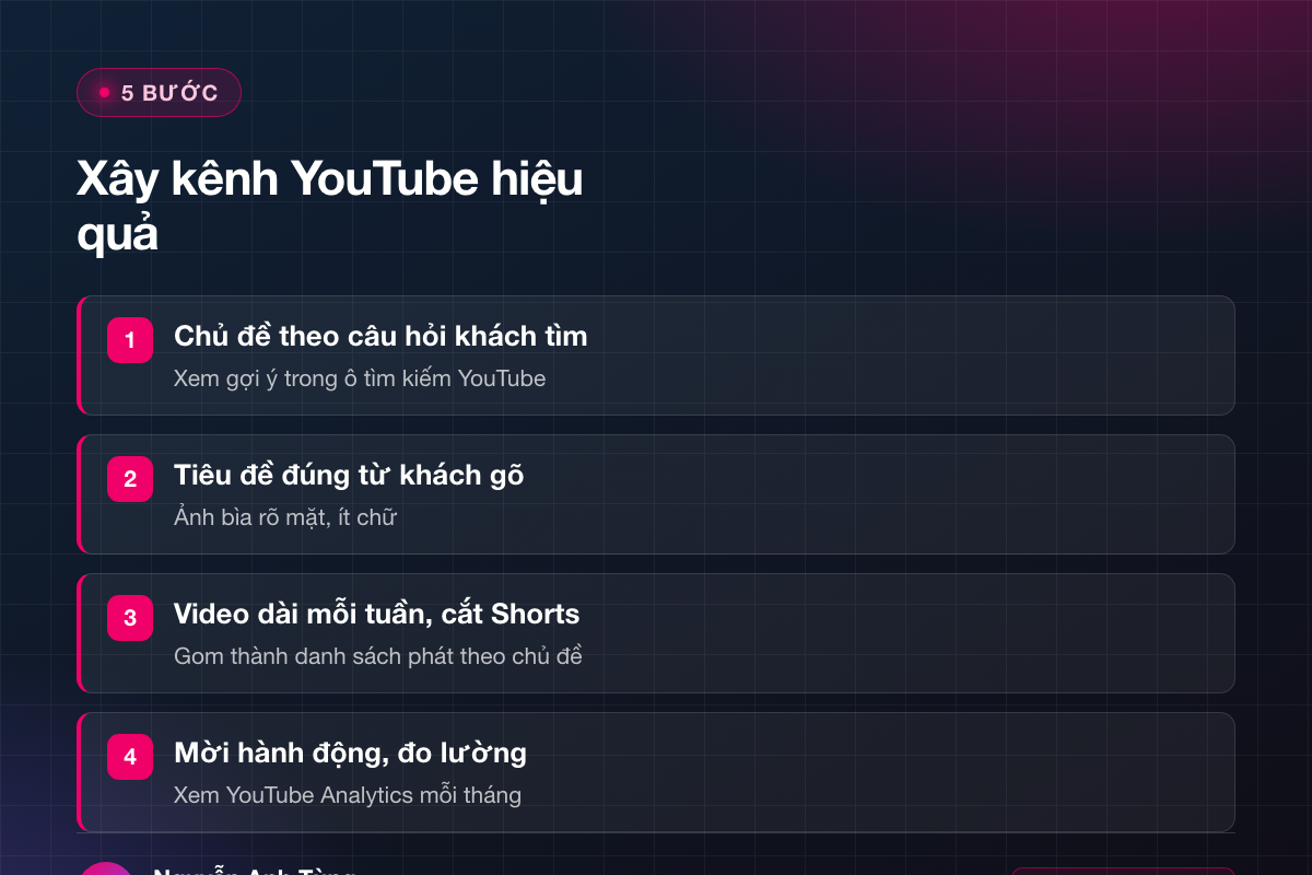 5 bước xây kênh YouTube hiệu quả