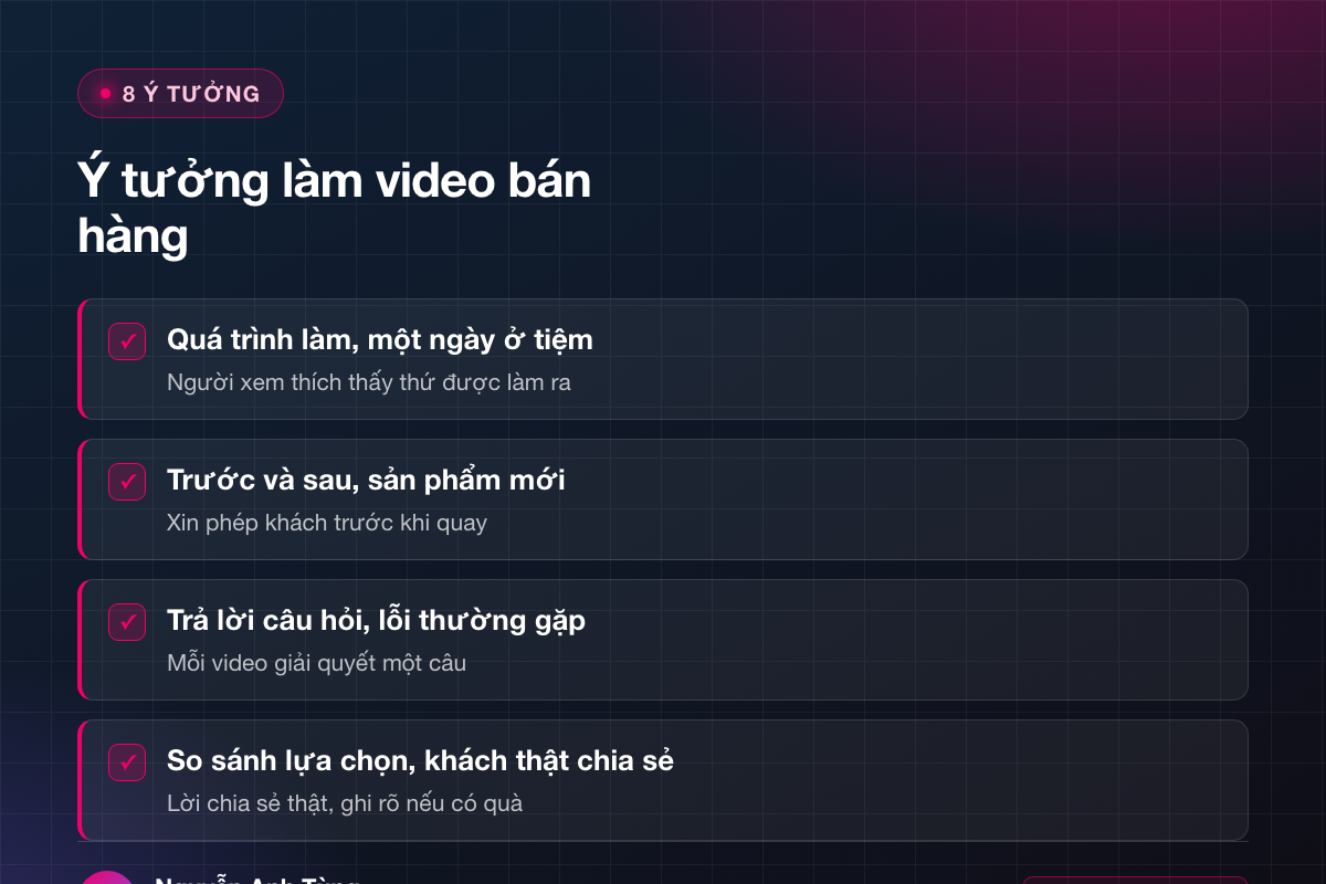 8 ý tưởng làm video bán hàng cho tiệm nhỏ