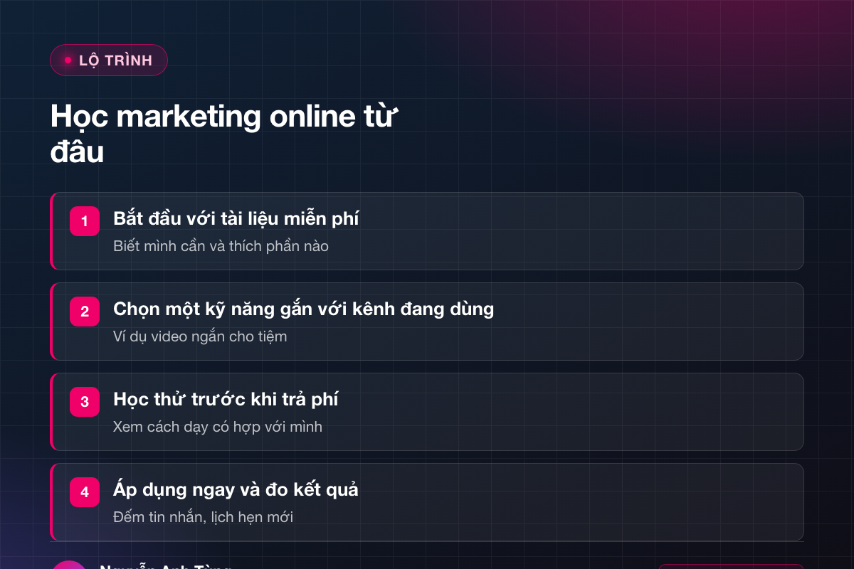 Lộ trình học marketing online cho chủ tiệm