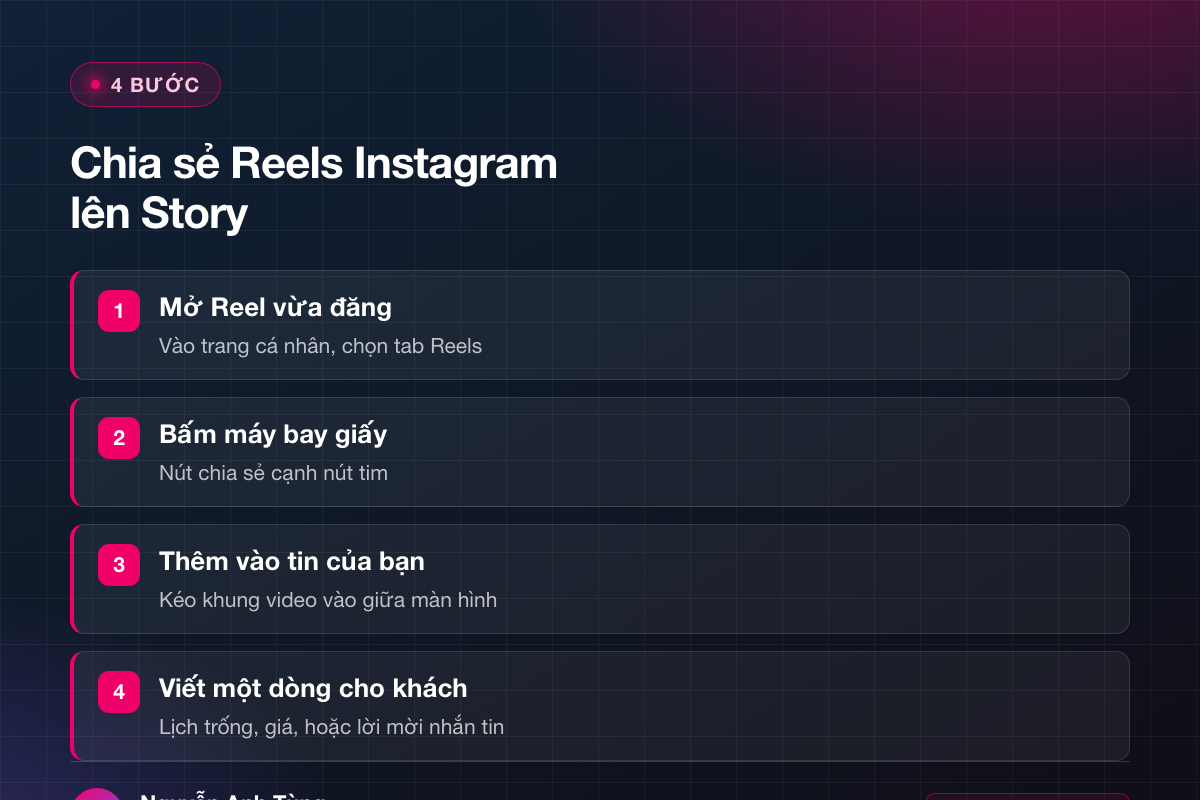 4 bước chia sẻ Reels Instagram lên Story