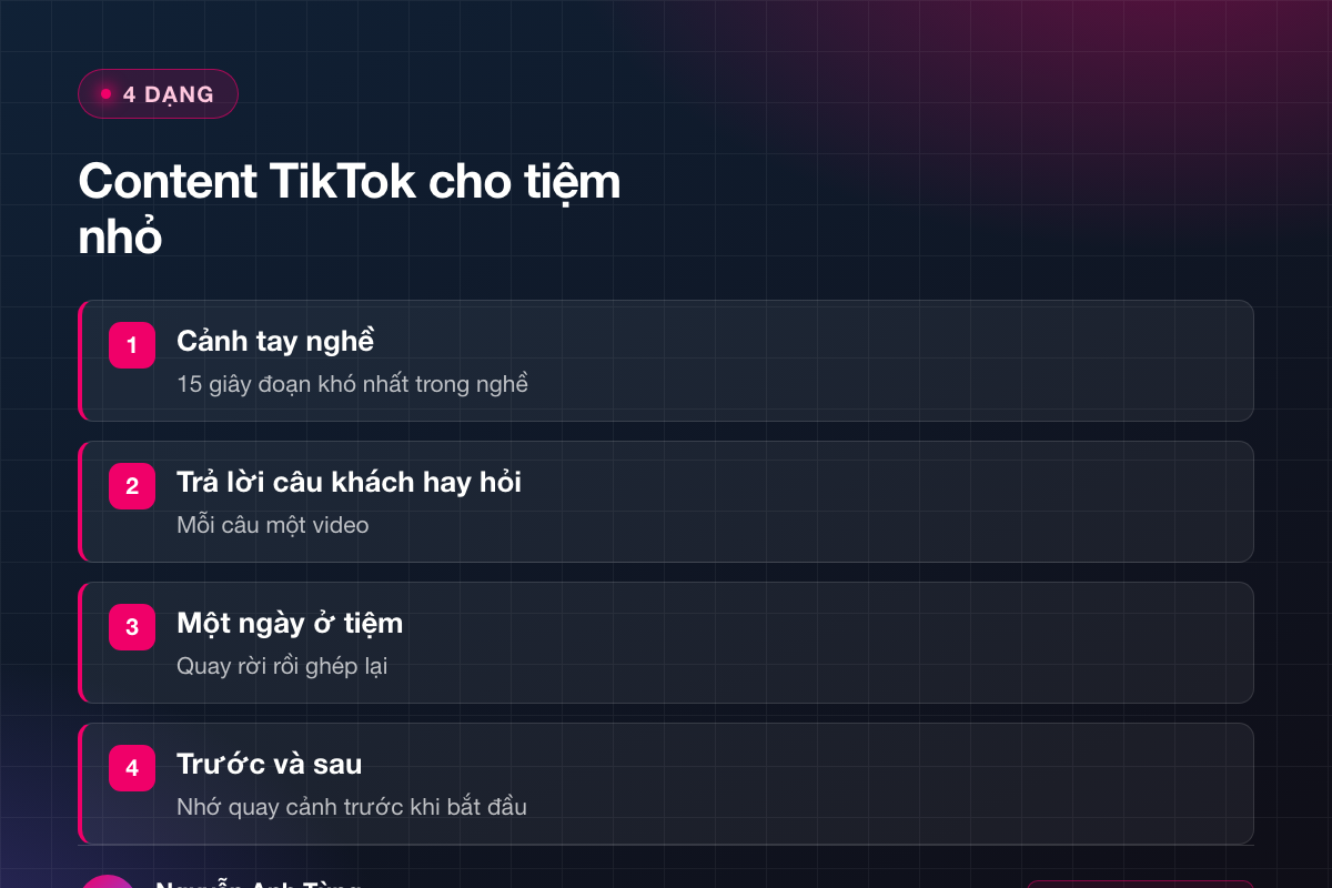 4 dạng content TikTok cho doanh nghiệp nhỏ