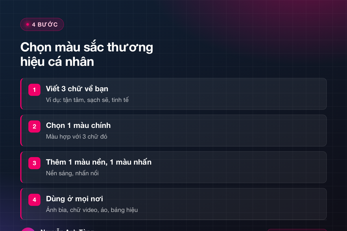 4 bước chọn màu sắc thương hiệu cá nhân