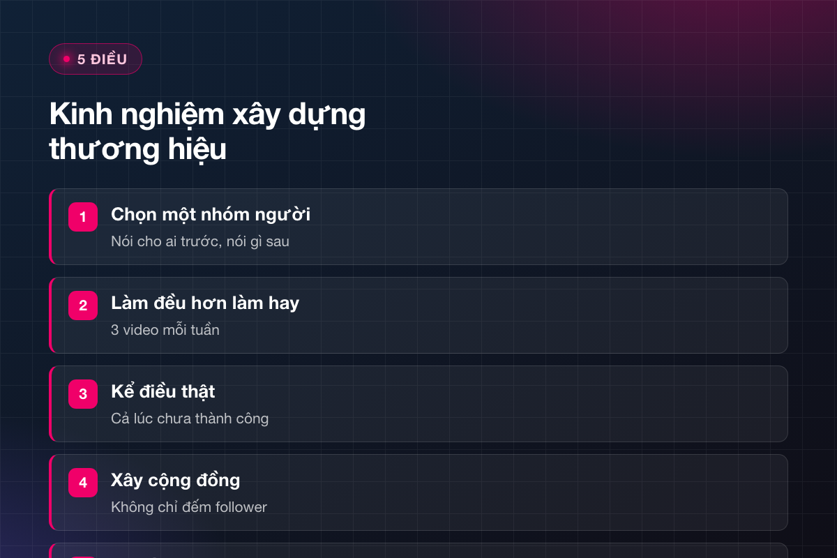 5 điều trong kinh nghiệm xây dựng thương hiệu