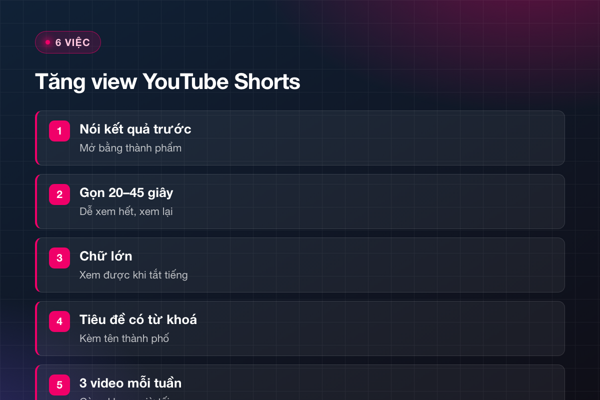 6 việc giúp tăng view YouTube Shorts