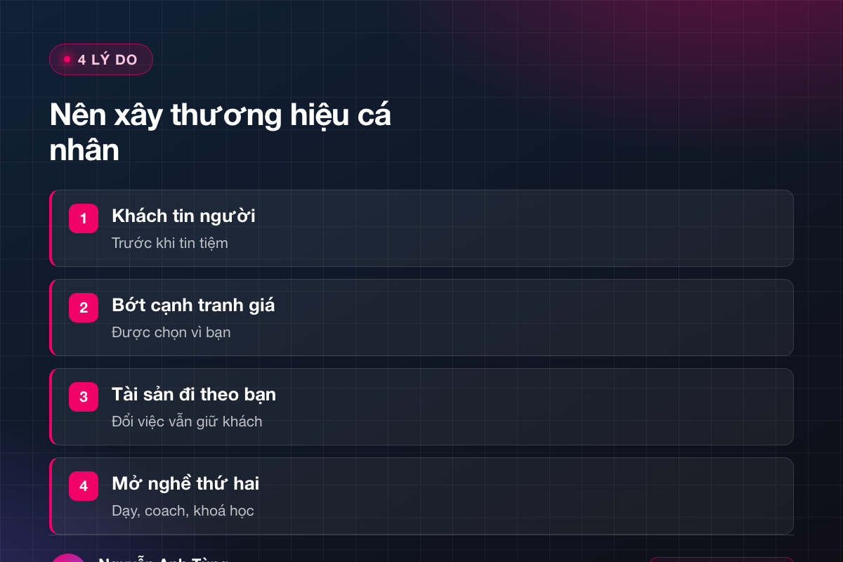 4 lý do tại sao nên xây dựng thương hiệu cá nhân