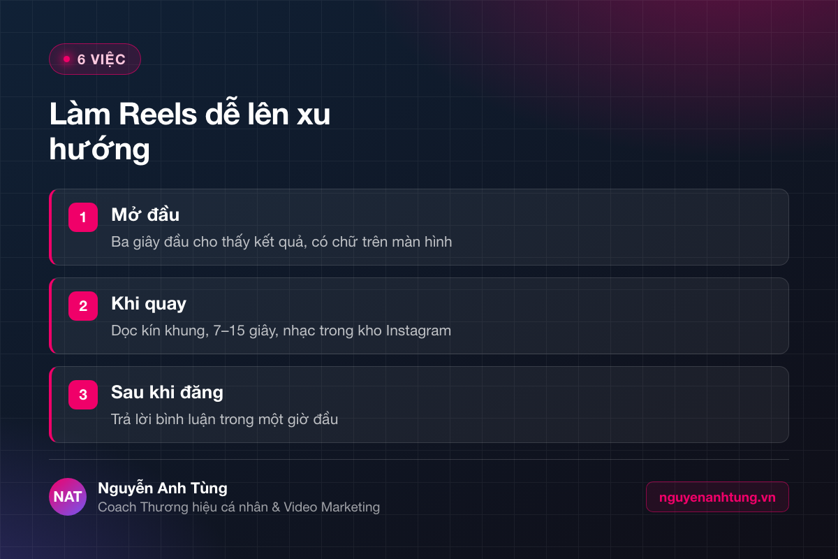 Các bước giúp Reels Instagram lên xu hướng
