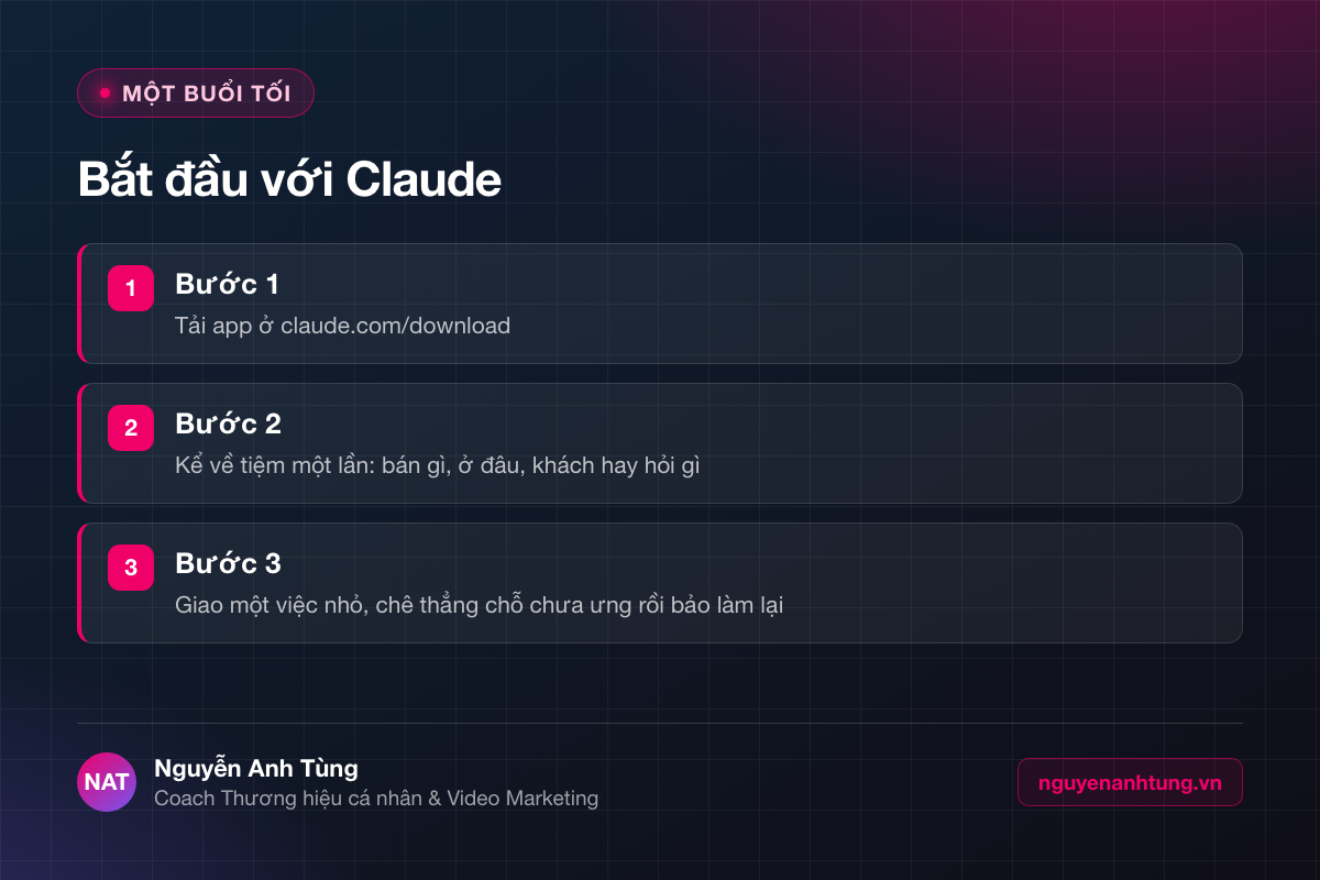 Ba bước bắt đầu dùng Claude AI