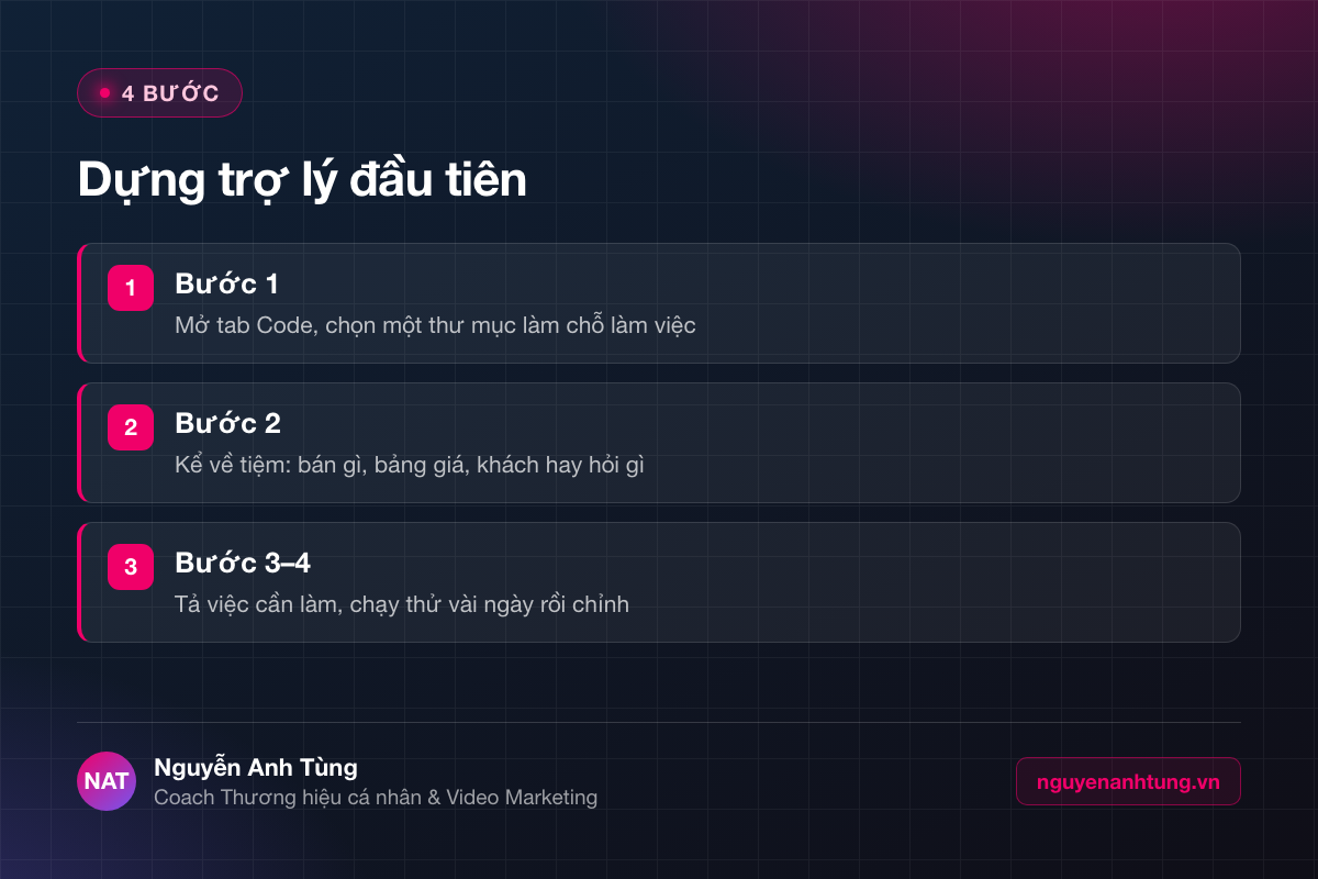 Bốn bước dựng trợ lý riêng bằng Claude Code