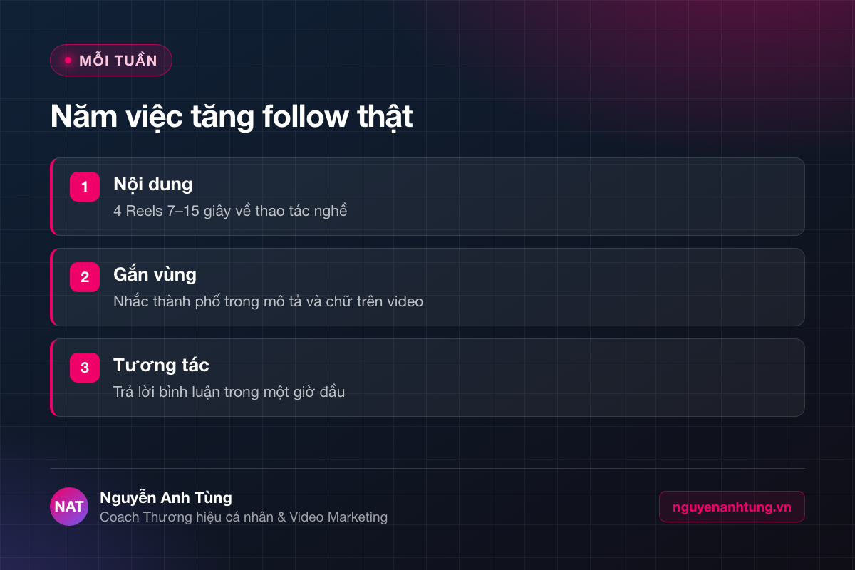 Năm việc mỗi tuần để tăng follow Instagram