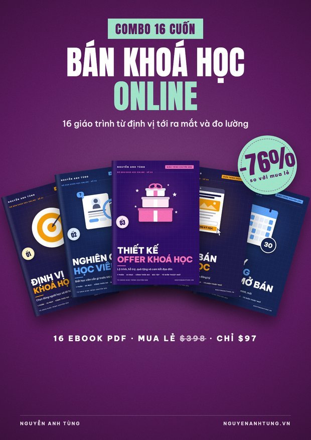 BÁN KHOÁ HỌC ONLINE TRỌN BỘ — 16 Giáo Trình