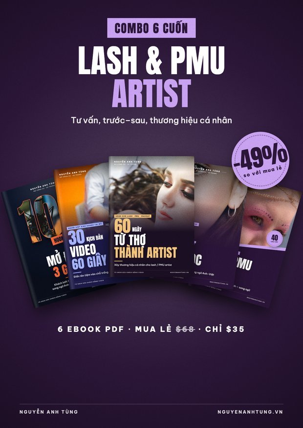 COMBO LASH & PMU ARTIST — 6 Cuốn