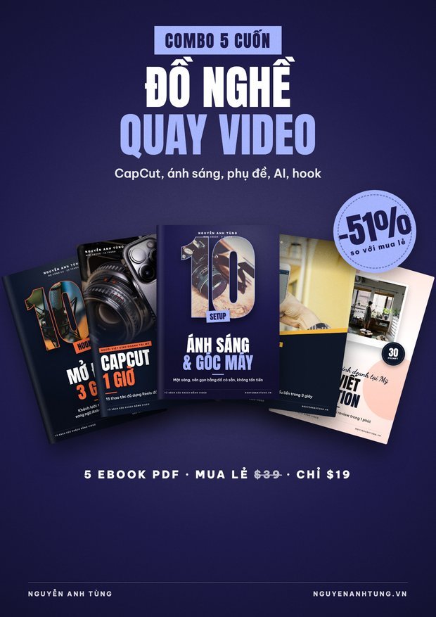 COMBO BỘ ĐỒ NGHỀ QUAY VIDEO — 5 Cuốn