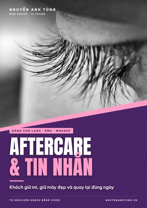 Bộ Aftercare Card + Tin Nhắn Chăm Sau Lash / PMU (EN)